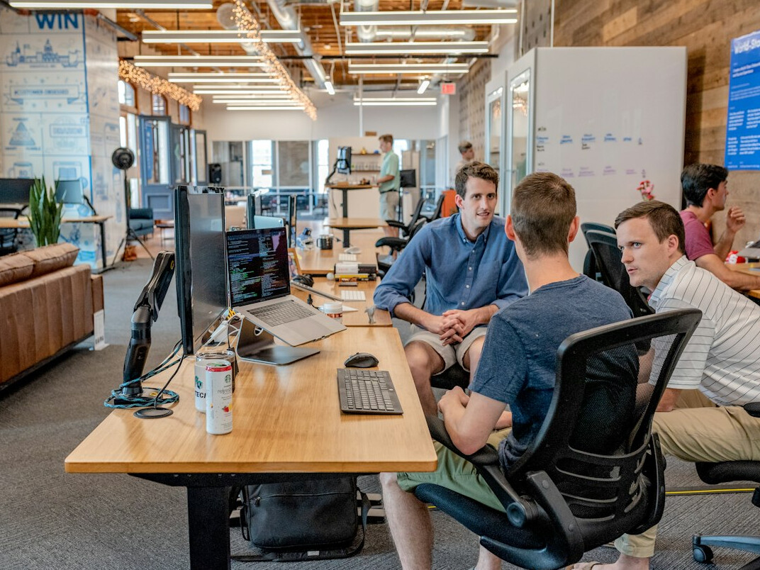 team meeting in office