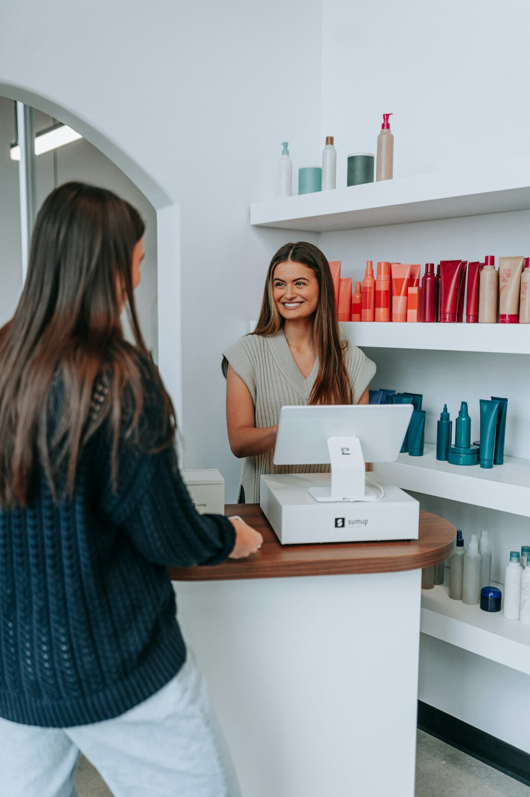 customer paying at store